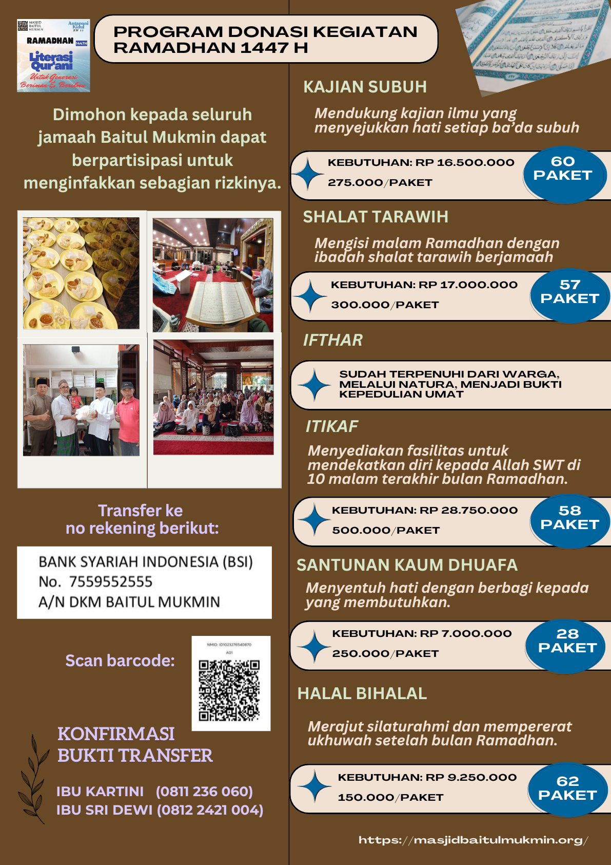 PROGRAM DONASI KEGIATAN RAMADHAN 1447H